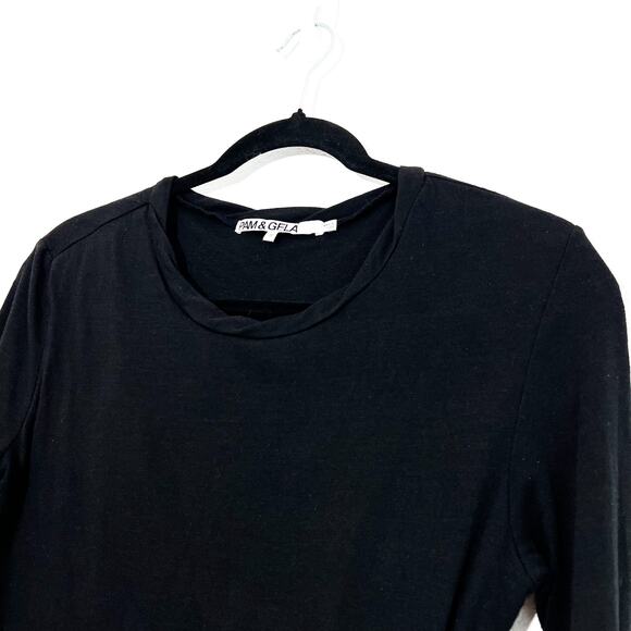 Pam & Gela Ruched Dress Womens S Lace Up Bodycon Party Cocktail Revolve Ladies - Picture 3 of 8